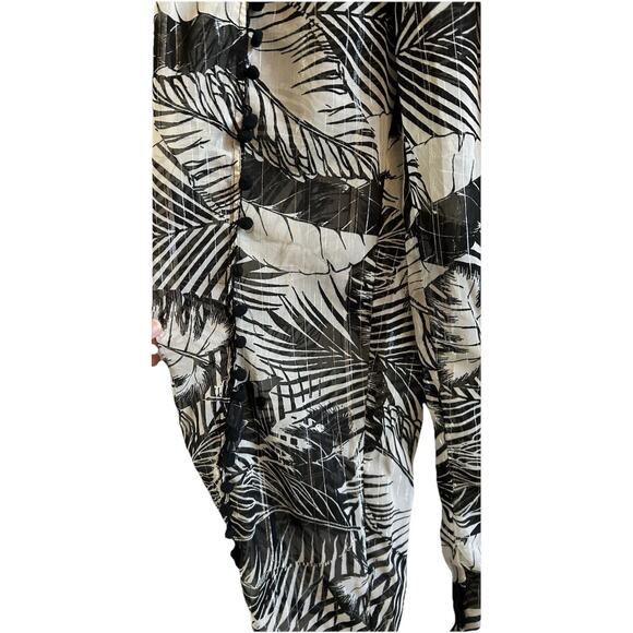 sheer Beach Pants Cover Up Black Metallic Tassels BOHO Fairy Sheer Whimsigoth - Picture 12 of 16